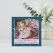 Carte Première fille de Noël bleu flacons de neige photo (Debout devant)