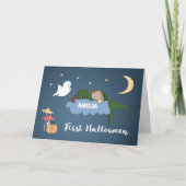 Carte Première fille d'Halloween dormant sur le nuage Pe (Devant)