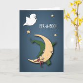 Carte Première Halloween Baby Peek A Boo Witch with Ghos (Fleur jaune)