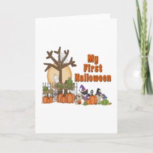 Carte Première Halloween mignonne et Éffrayante