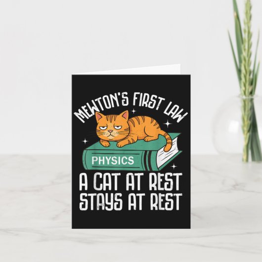 Carte Première Loi Funny Chat Enseignant Physique Chat H (Devant)