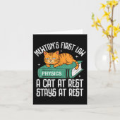 Carte Première Loi Funny Chat Enseignant Physique Chat H (Fleur jaune)