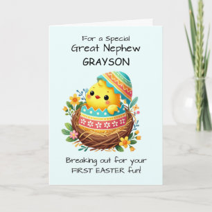 Carte Première Pâques Grand Nephew Pâques Brise de pouss
