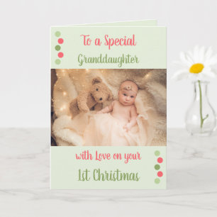 Carte Première petite-fille de Noël trop mignon corail
