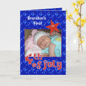 Carte Première photo 4 juillet du bébé (Fleur jaune)