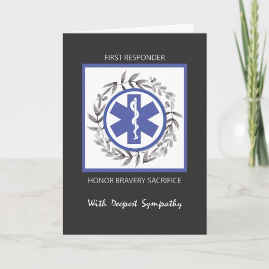 Carte Première réponse Sympathy Black Wreath (Devant)