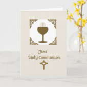 Carte Première sainte communion (Fleur jaune)