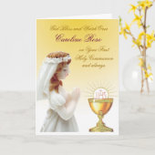 Carte Première sainte communion (Fleur jaune)