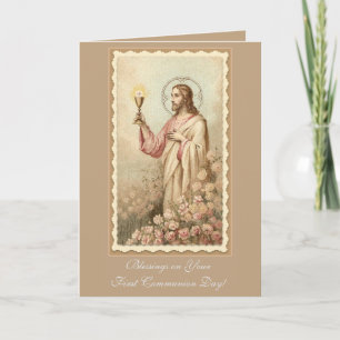 Carte Première Sainte Communion Calice de Jésus