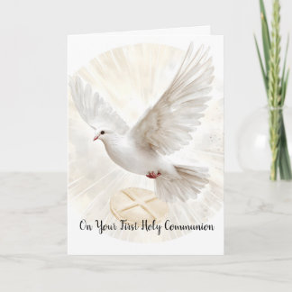 Carte Première Sainte Communion Colombe Eucharistie Béné