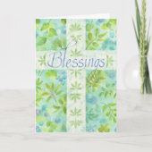 Carte Première Sainte Communion Croix Bleue Félicitation (Devant)