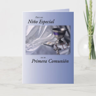 Carte Première sainte communion de garçon dans