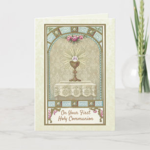 Carte Première Sainte Communion Eucharistie Ancienne Aut