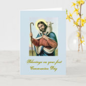 Carte Première sainte communion - pour des félicitations (Fleur jaune)