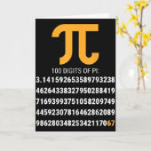 Carte Premières 100 Chiffres De Pi 67 Nerds Geeks Prof D (Fleur jaune)
