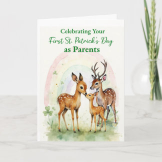 Carte Premiers St-Patrick de nouveaux parents Cerf des b