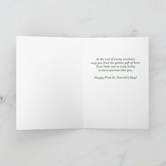 Carte Premiers St-Patrick de nouveaux parents Cerf des b (Intérieur)