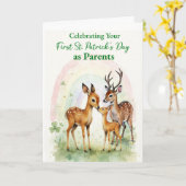 Carte Premiers St-Patrick de nouveaux parents Cerf des b (Fleur jaune)