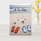 CARTE PRENDRE SA RETRAITE=ENLEVER SES CHAUSSURES ET SE D (Fleur jaune)