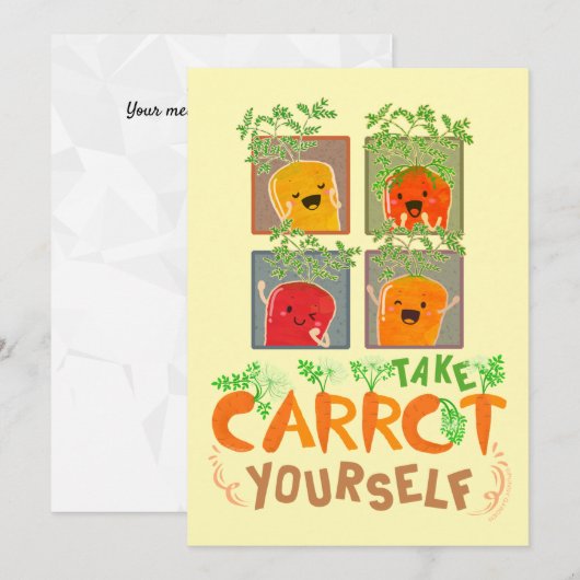 Carte Prenez Carrot vous-même - Jardin Punny (Devant / Derrière)