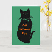 Carte Prenez garde du chat noir (Fleur jaune)