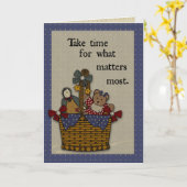 Carte Prenez Le Temps Bien, Panier De Pays (Fleur jaune)