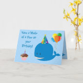 Carte Prenez une baleine d'une fois à votre anniversaire (Fleur jaune)