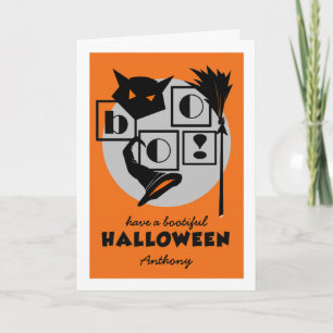 Carte Prenez une belle Halloween. Nom personnalisé Hallo