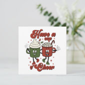 Carte Prenez une Coupe de cacao de Noël rétro et de café (Debout devant)