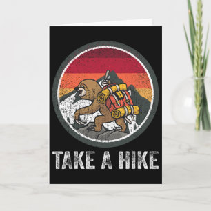 Carte Prenez Une Randonnée Rétro Hiker Paresseux Randonn