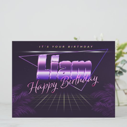 Carte Prénom de Liam (Debout devant)