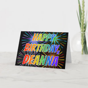 Carte Prénom "DEANNA" Fun "HEUREUX ANNIVERSAIRE"