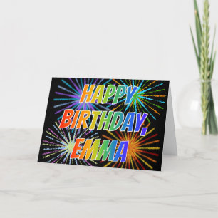 Carte Prénom "EMMA" Amusants "HEUREUX ANNIVERSAIRE"