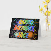 Carte Prénom "JACE" Fun "HEUREUX ANNIVERSAIRE" (Fleur jaune)