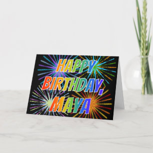 Carte Prénom "MAYA" Am "Joyeux Anniversaire"