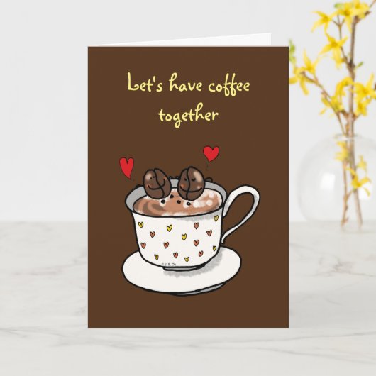 Carte Prenons le café ensemble (Fleur jaune)