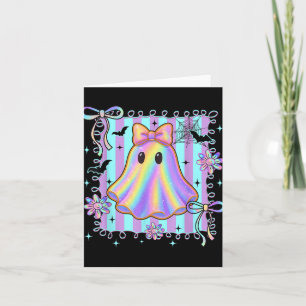 Carte Préparatifs Coloré Coquette Nœud Fantôme Fille Eff