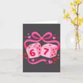 Carte Préparatoire 67 Valentin Six Sept Dés 6 7 Amant Ho (Fleur jaune)