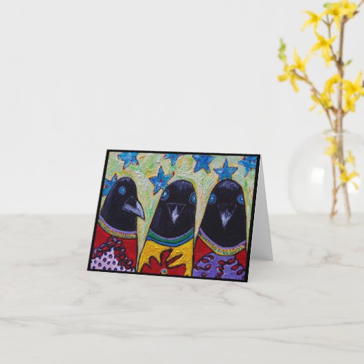 Carte préparez la corneille réglée ! (Fleur jaune)