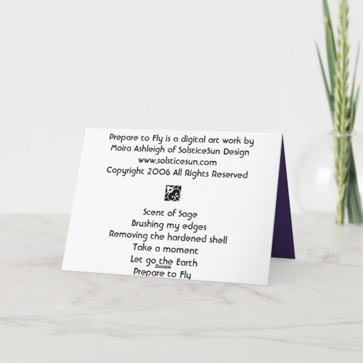 Carte Préparez pour voler (Dos)