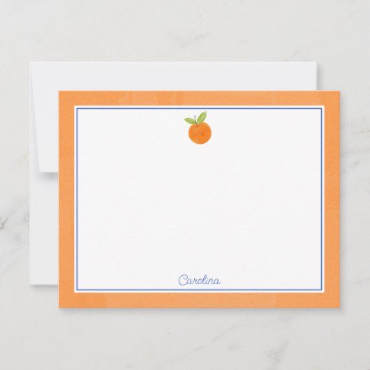 Carte Préppy aux fruits d'agrumes orange et aux no (Devant)
