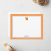 Carte Préppy aux fruits d'agrumes orange et aux no (Devant/Arrière en situation)