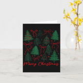 Carte Preppy Christmas Tree Merry Xmas Girly Coquette Ki (Fleur jaune)
