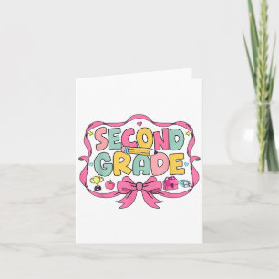Carte Preppy Deuxième Année Retour À L'École 2E Année Ro