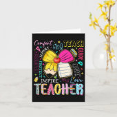 Carte Preppy Enseignant Coquette Bow Enseigner Amour Ins (Fleur jaune)