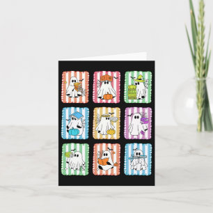 Carte Preppy Ghost Lecture Livres Enseignant Halloween L