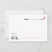 Carte Preppy Girl Golf Clothesline Merci Note (Dos)