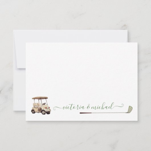 Carte Preppy Golf Clothesline Merci Note (Dos)