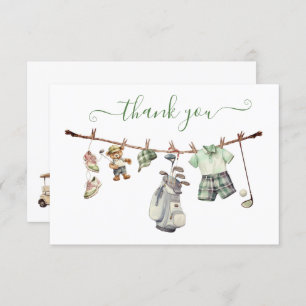 Carte Preppy Golf Clothesline Merci Note