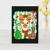 Carte Preppy Gooses Bow Xmas Tree Funny Christmas Girl W (Fleur jaune)